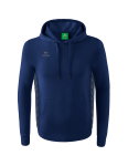 Erima Hooded Sweatshirt Essential Team Hooded Sweat (soft cotton, ribbed cuffs) navy blue/grey Men